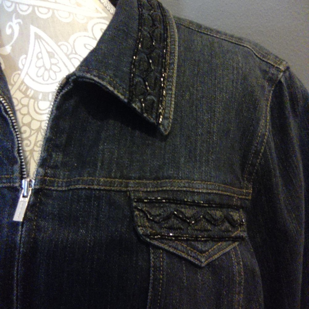 Beaded Stretch Denim - image 7